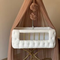 Square Model Quilted Crib With Mosquito Net